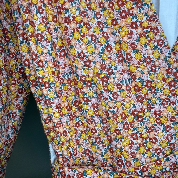 MINKPINK Floral Wrap Mini Dress | Balloon Sleeve S - Picture 4 of 6